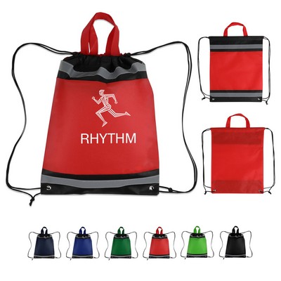 Reflective Non-Woven Drawstring Cinch Bag