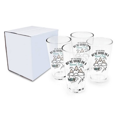16 oz. Pint Glass, USA - Get Set of 4, Full Color