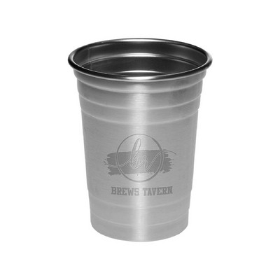 16 oz. Hop Stainless Steel Beer Cup (Engraved Imprint)