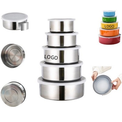 5 Pieces Stainless Steel Food Storage Container With Lid Set