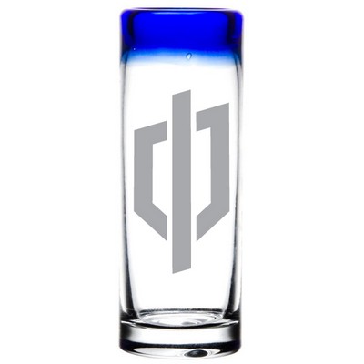 Laser Engraved Libbey® 92301 Aruba 3 oz. Shooter Glass with Cobalt Blue Rim