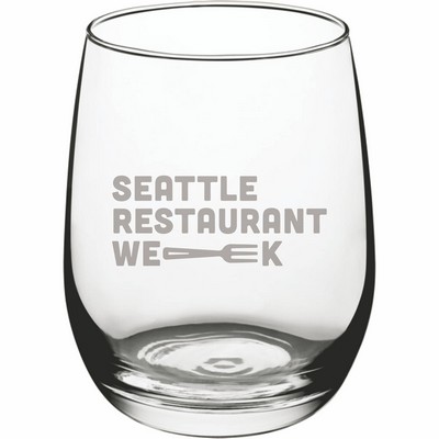 Laser Engraved 15 oz. Stemless Wine Glass