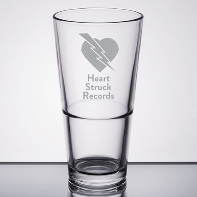 Laser Engraved Libbey® Restaurant Basics 20 oz. Rim Tempered Stackable Mixing Glass